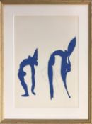 HENRI MATISSE (1869-1954), 'Blue Acrobats' lithograph, published 1958, printed by Mourlot, framed.