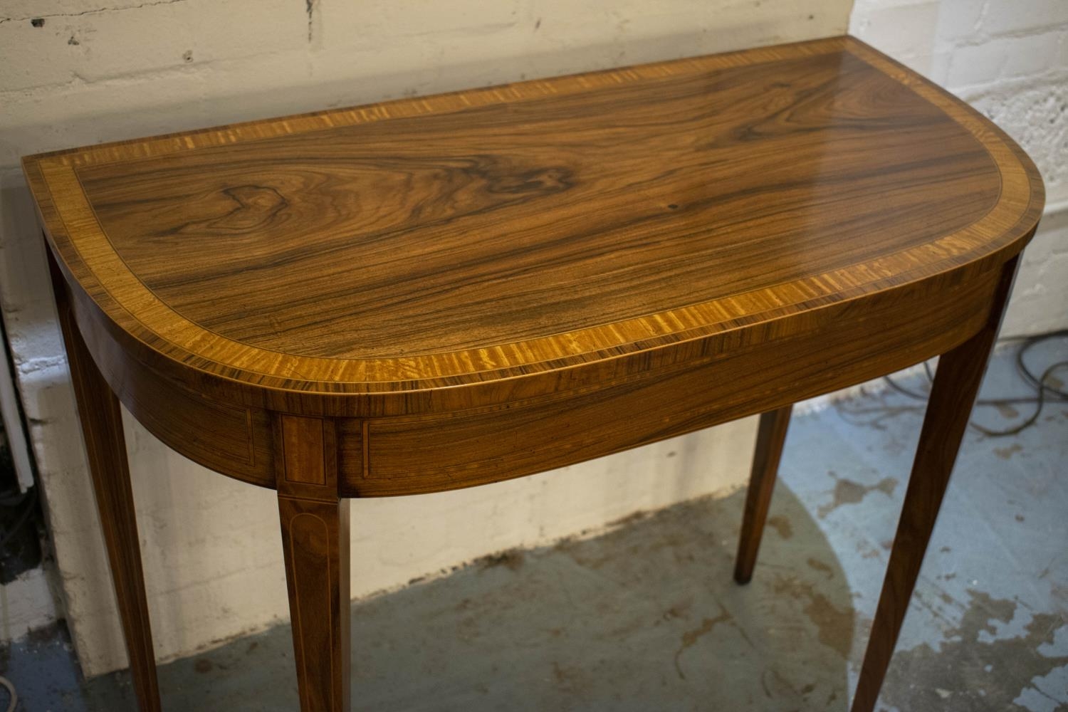 SIDE TABLE, 81cm H x 90cm x 46cm, 20th century George III style rosewood and satinwood banded with D - Image 4 of 4