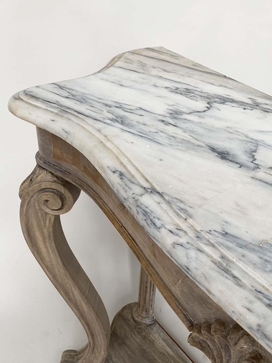 CONSOLE TABLE, French, Louis XV style of serpentine outline with marble top, 110cm W x 76cm H x 45cm - Image 2 of 5