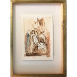 PAUL CONTE (b.1947), 'Descent from the cross', watercolour, signed and stamped, framed.