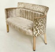 SOFA SEAT BY COLLINET SIEGE, contract gold silk twill upholstered, 130cm W.