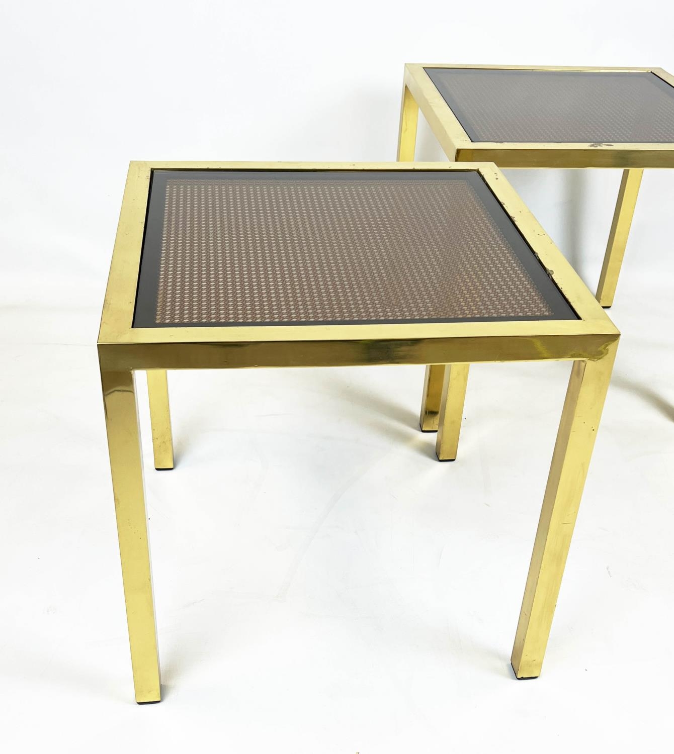 SIDE TABLES, a pair, 1960s French style, 53cm H x 53cm, to match previous lot. (2) - Image 3 of 3