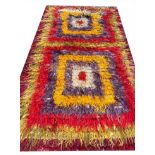 ANTIQUE TURKISH ANGORA RUG, 210cm x 110cm.