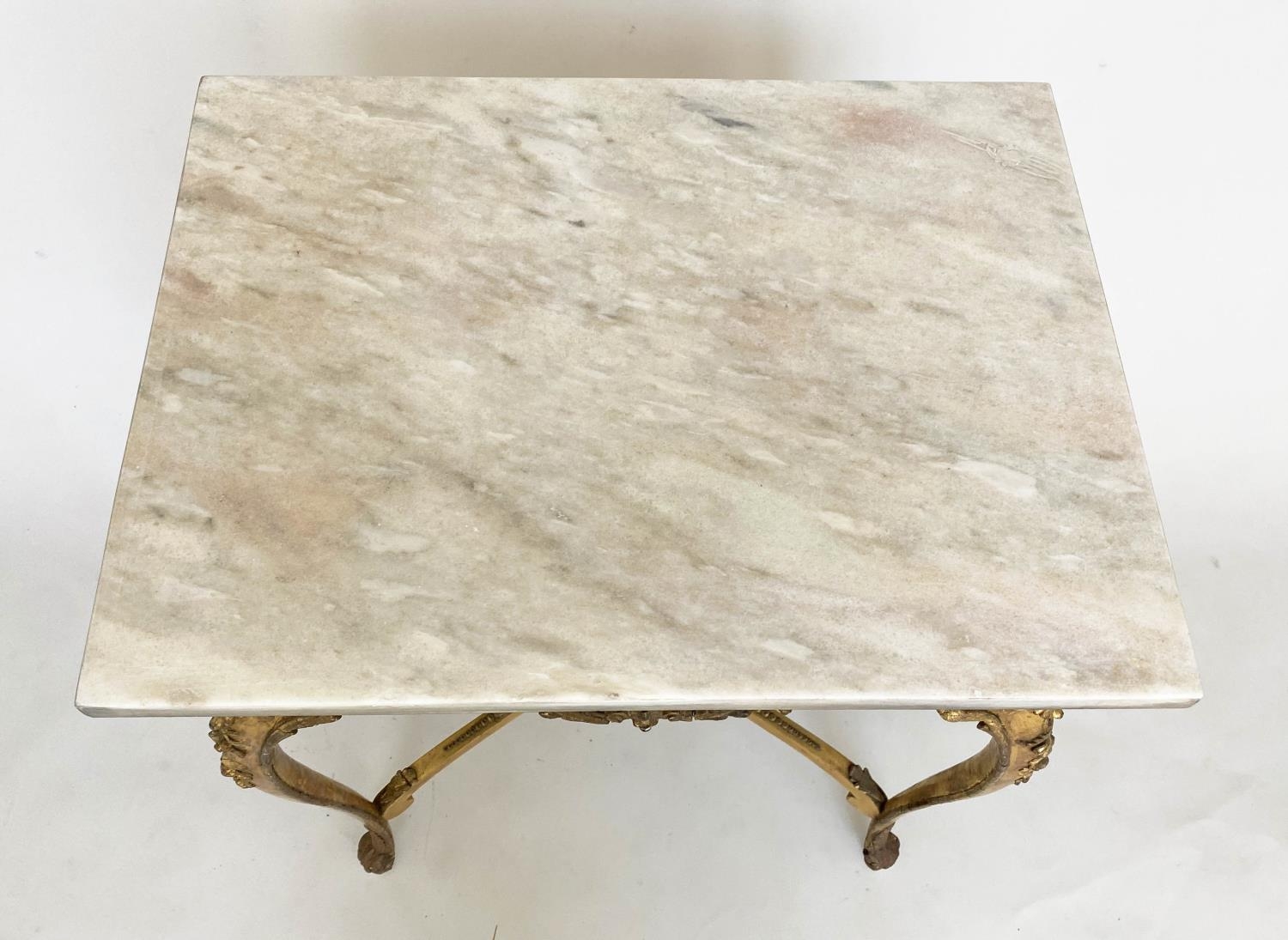 CENTRE TABLE, 19th century Italian, giltwood and gesso, with shell and C scroll decoration, marble - Image 3 of 11