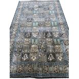 PURE SILK QUM DESIGN RUG, 154cm x 98cm.