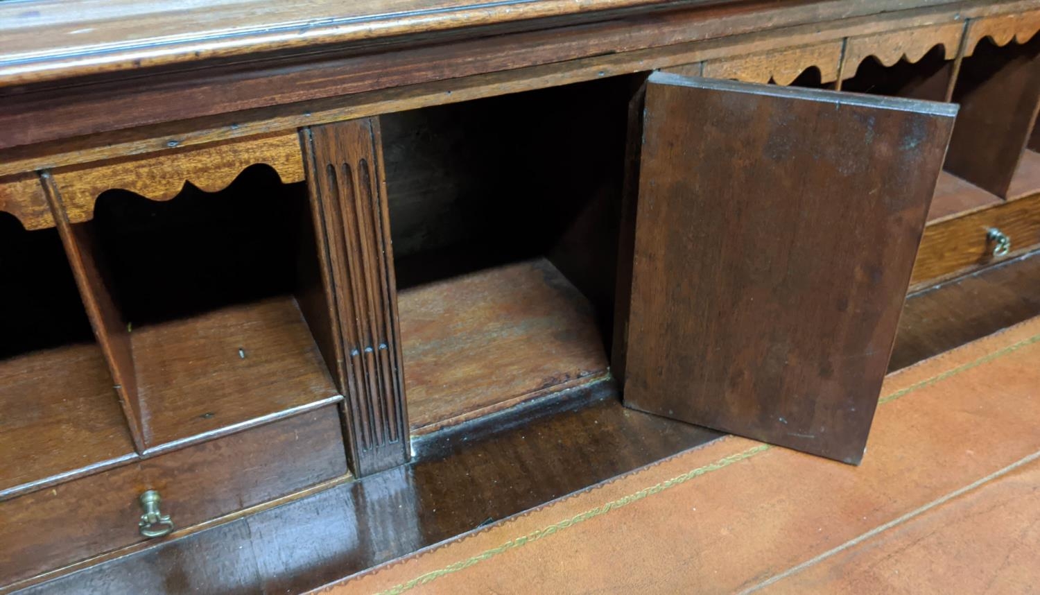 SECRETAIRE BOOKCASE, 110cm W x 45cm D x 188cm H, George III mahogany with two glazed doors, - Image 9 of 11