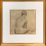 BERNARD FLEETWOOD WALKER (1893-1965), 'Nude study', pencil, 20cm x 24cm, framed.