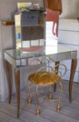 DRESSING TABLE, 128cm H x 84cm x 45cm, mid 20th century mirrored with frieze drawer on cabriole legs