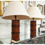 TABLE LAMPS, a pair, each base 44cm tall, Victorian style spice tower design. (2)