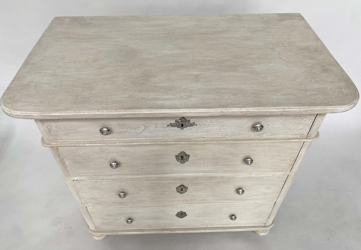 COMMODE, 19th century French Napoleon III traditionally grey painted and silvered metal mounted with - Image 7 of 7