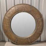 CIRCULAR MIRROR, 135cm diam, industrial style design frame.