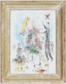 MARC CHAGALL, a pair of off set lithographs, Paris, printed by Maeght, vintage French frames, 23cm x