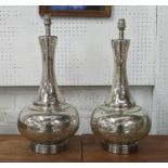 TABLE LAMPS, a pair, mirrored, bases 51cm H, in a crackle glaze finish. (2)