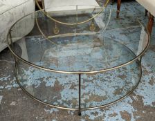 COCKTAIL TABLE, 100cm x 35cm H, top circular glass.