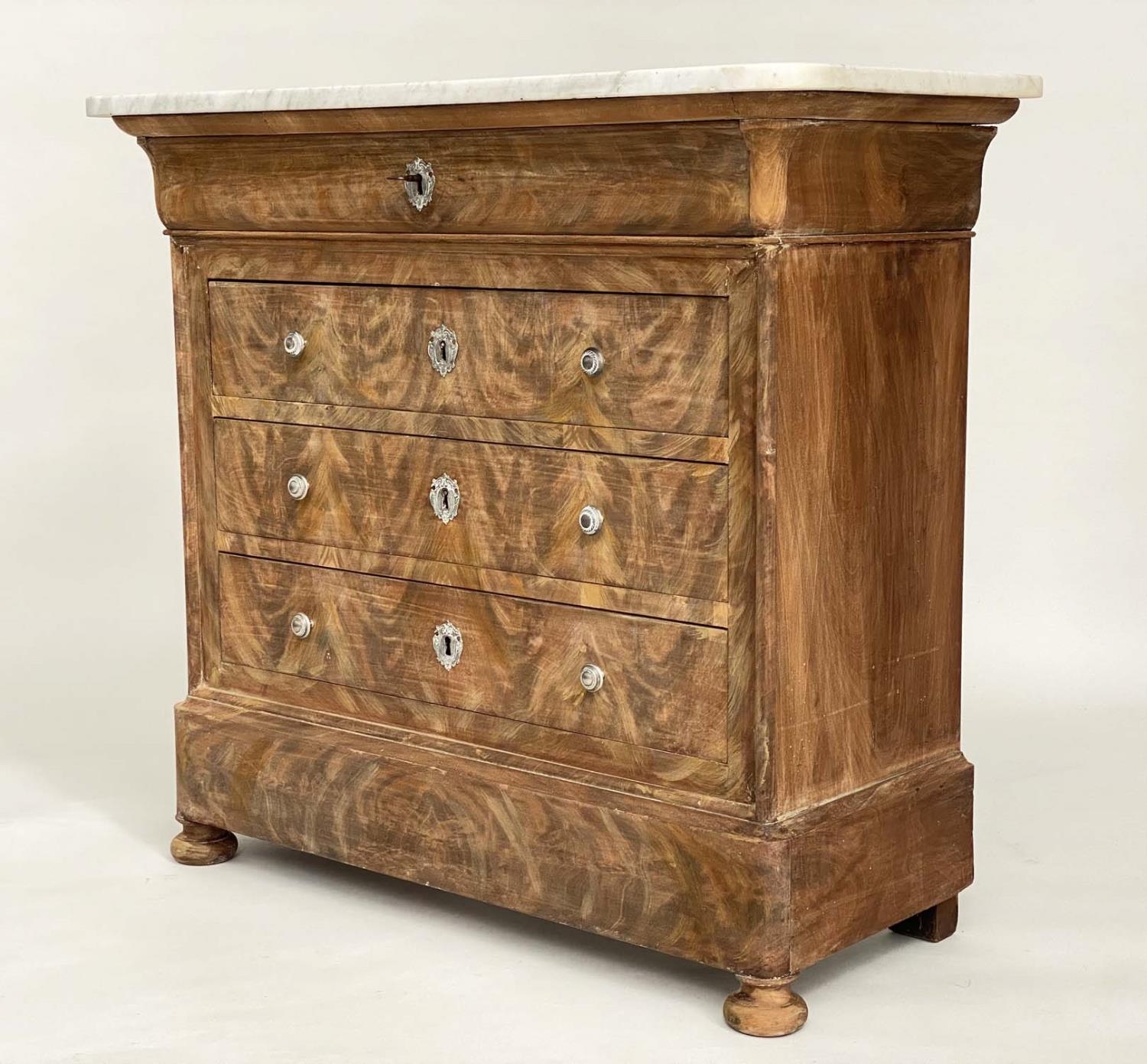 HALL COMMODE,19th century French Louis Philippe faded mahogany and silvered metal mounted with - Image 2 of 7