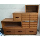 CABINET, contemporary Tansu inspired design, various storage areas, leathered handles, 160cm x