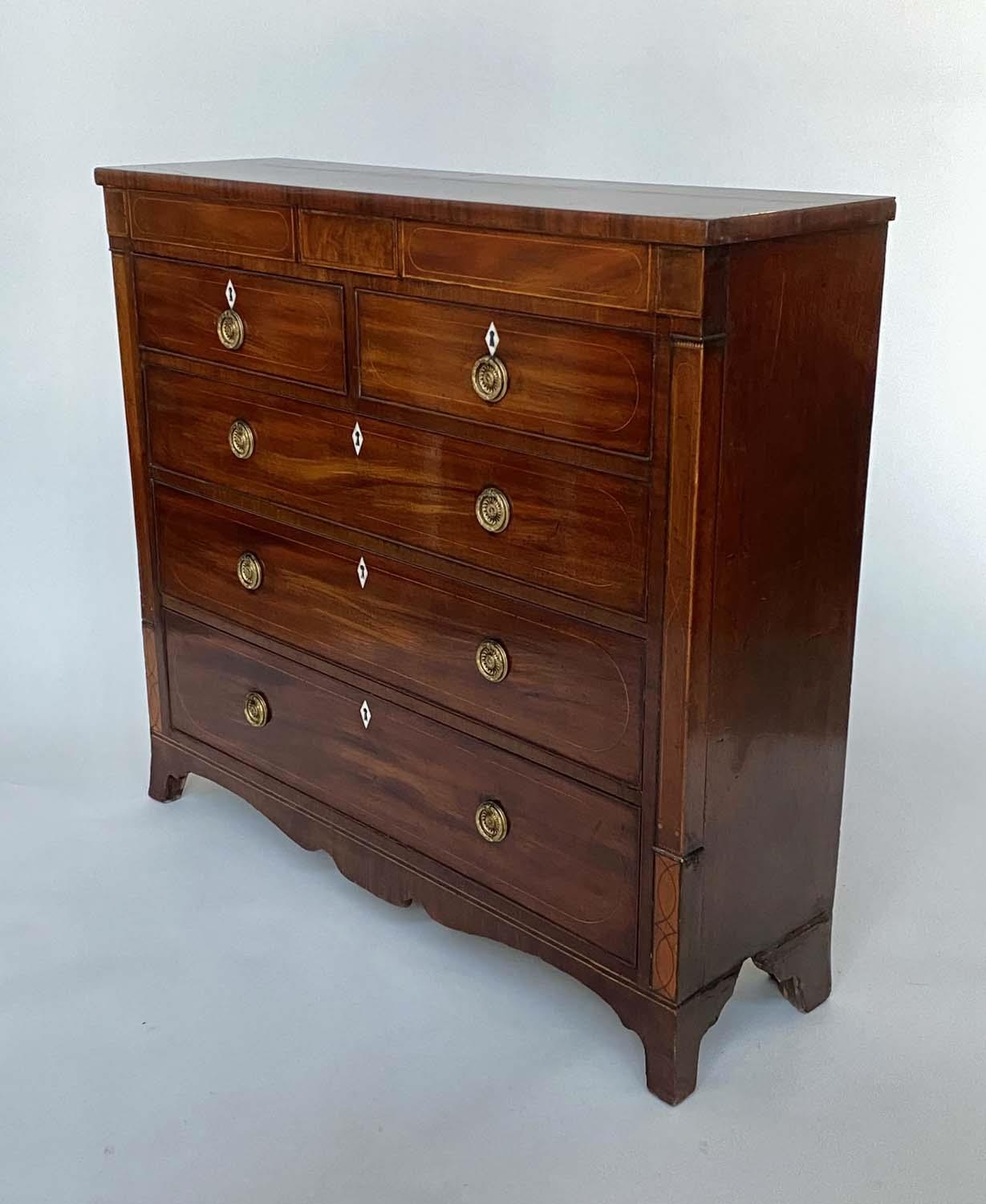 SCOTTISH HALL CHEST, early 19th century flamed mahogany of adapted shallow proportions with two - Image 3 of 7