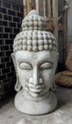 BUST OF BUDDAH , composite stone, 69cm H approx.