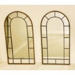ARCHITECTURAL WALL MIRRORS, pair, 107cm high, 55cm wide, Georgian style, applied glazing bars,