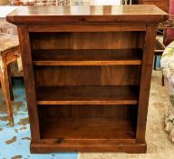 OPEN BOOKCASE, 35cm D x 100cm W x 112cm H, reproduction hardwood with fixed shelves.