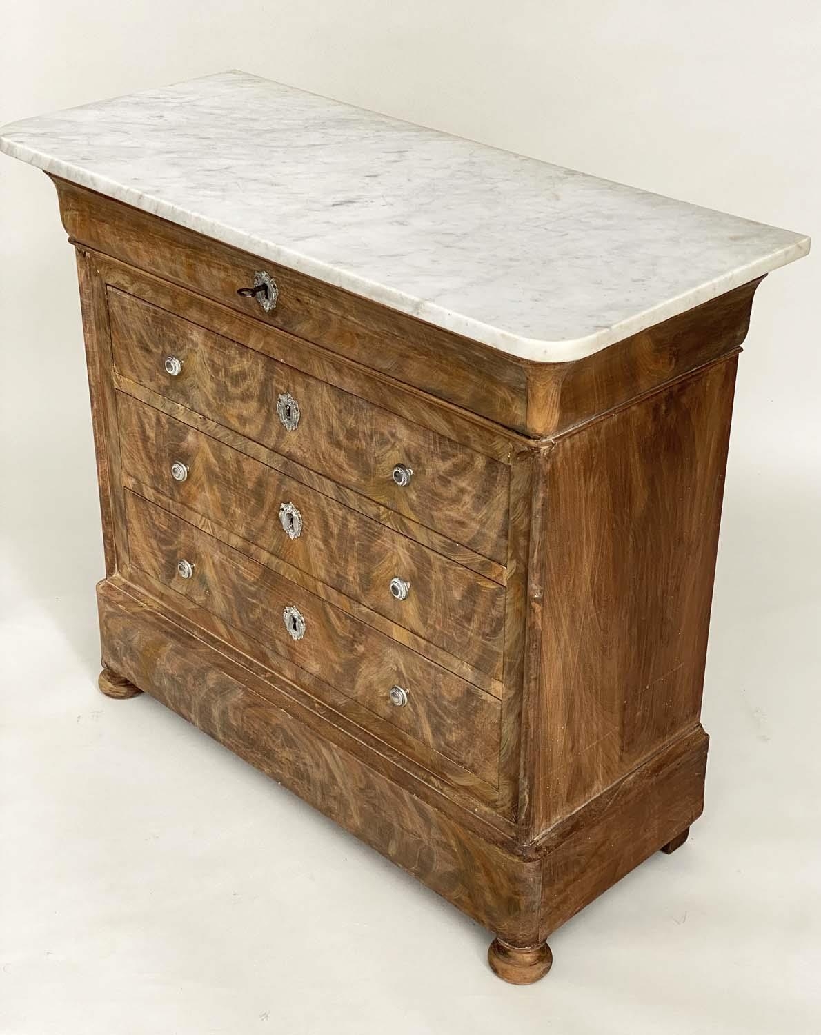 HALL COMMODE,19th century French Louis Philippe faded mahogany and silvered metal mounted with - Image 7 of 7