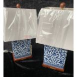 LAUREN RALPH LAUREN HOME TABLE LAMPS, a pair, Chinese export style blue and white ceramic, with