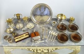 QUANTITY OF SILVER, including a tray by William Henry Creswick, Chester, 1945 with wedding