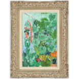 RAOUL DUFY, Le Jardin, Lithograph, Vintage Montparnasse French frame, 45cm x 29 cm.