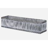 TROUGH PLANTERS, a pair, galvanised metal, ribbed design, 20cm x 90cm x 20cm. (2)