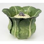LADY ANNE GORDON (1924-2007), a large ceramic cauliflower shaped bowl and cover with snail finial,