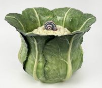 LADY ANNE GORDON (1924-2007), a large ceramic cauliflower shaped bowl and cover with snail finial,