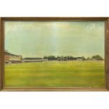 20th CENTURY BRITISH SCHOOL 'Lords Cricket Ground', oil on canvas, signed and dated Keightley