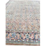 ANTIQUE PERSIAN MAHAL CARPET, 380cm x 303cm.