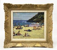 KEN HOWARD (1932-2022) 'Beach Scene', oil on canvas, 24cm x 30cm, signed framed. (Subject to ARR -
