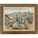 YVES BRAYER, Provence- signed in the plate, lithograph, vintage French frame, 44.5cm x 59.5 cm. (