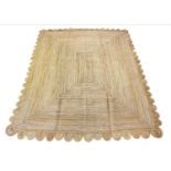 SCALLOPED EDGE JUTE RUG, 308cm x 244cm.