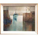 MICHAEL J PRAED, Mousehole harbour, pastel on board, signed to lower right, 29cm x 36.5cm,