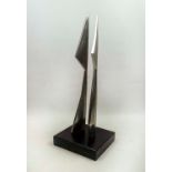 WILLIAM MOELWYN MERCHANT (Wales 1913-1997), 'Dyad', aluminium on painted wooden base, 83cm H.