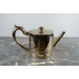 GEORGE III SILVER TEAPOT, by Edward Cooper, London, 1776, with bright cutting engraving and raised