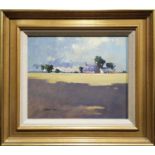 JAMES ORR, Farm House near Dyke, Forres, oil painting, 24cm x 29cm, signed, labels verso framed. (