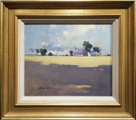 JAMES ORR, Farm House near Dyke, Forres, oil painting, 24cm x 29cm, signed, labels verso framed. (