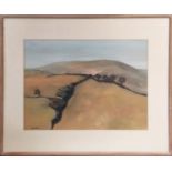 MICHAEL J PRAED, 'Warm hillshades 95', pastel scene signed lower left, 40.5cm x 28cm, framed and