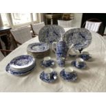 SUPPER SERVICE, English Fine Bone China, Royal Crown Derby, peacock pattern blue and white, six