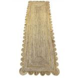 SCALLOPED EDGE JUTE RUNNER, 300cm x 91cm.