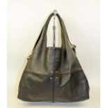 BORBONESE SAVILE BAG, made in Italy, leather with gold tone hardware, fabric lining, adjustable