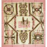 VINTAGE HERMÈS 'MACRAME' SILK SCARF, designed in 1970 by Marie Francoise Heron, 90cm x 90cm.