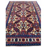 ANTIQUE SHIRVAN RUG, 210cm x 146cm.