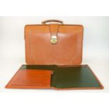 PAPWORTH BRIEFCASE, made in England, A frame shape, two leather dividers and several leather