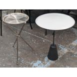 MARTINI TABLES, two, of differing design, 54cm x 40cm at largest. (2)