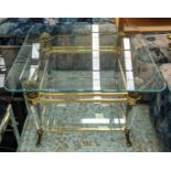 COCKTAIL TABLE, vintage 1980s, gilt metal and glass, 70cm x 70cm x 48cm.